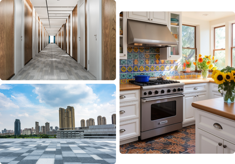 Collage of hardwood alternatives