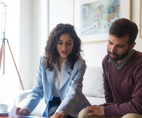 Family reviewing pricing together for their new floors