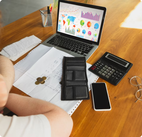 Pricing charts on laptop screen