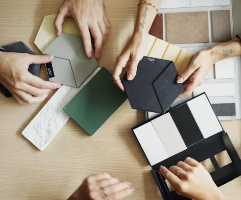 Various floorings types on table